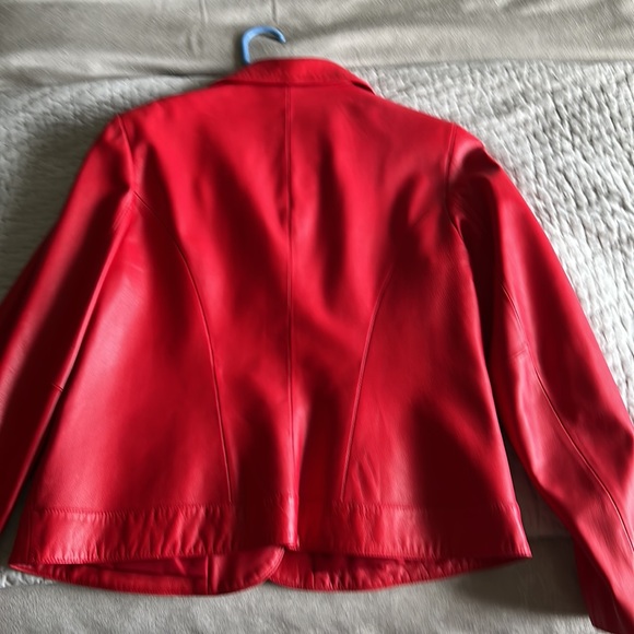Jones New York Red Leather Blazer - Picture 5 of 11